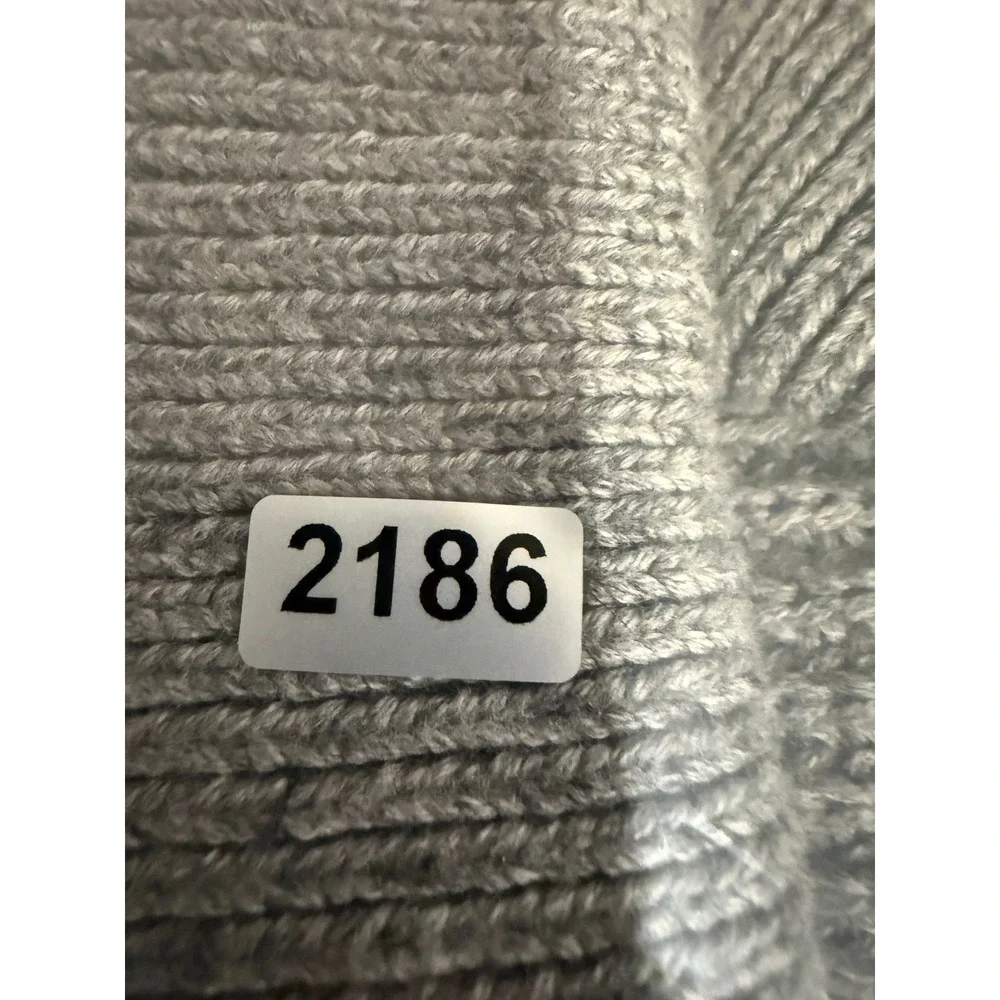 Duluth Trading Co Mens Gray Cotton Waffle Knit Shawl Collar Cardigan Sweater L